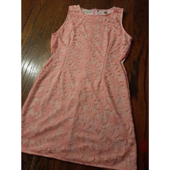 Girls Medium Hanosome & Honey Pink Floral Sleeveless Dress with Waist Cut Outs - Picture 1 of 6